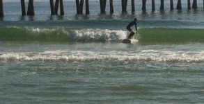 December surfer at the Pensacola Beach Gulf Pier, west side 2012