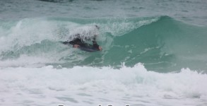 New Year's Day 2013 Devan Deboynton boogie boarding and getting barreled on waves at Pensacola Beach, FL