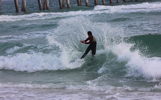 Thursday Late Afternoon and Evening Surfing Pictures on Pensacola Beach 02/20/14