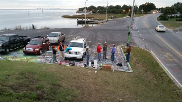 Painting Graffiti Bridge for John Russell